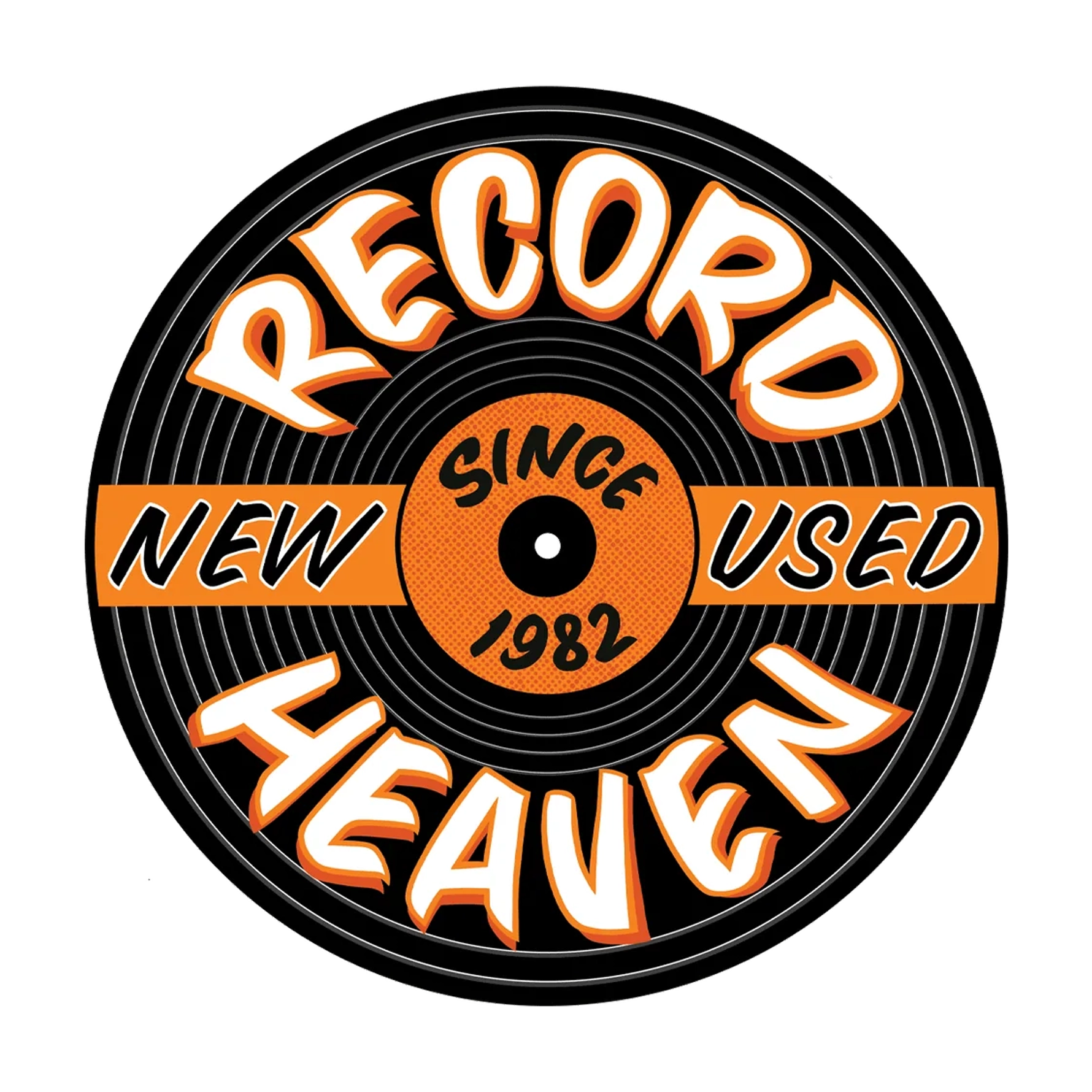 Record store logo with text 'Record Heaven' and 'New Since 1982'.