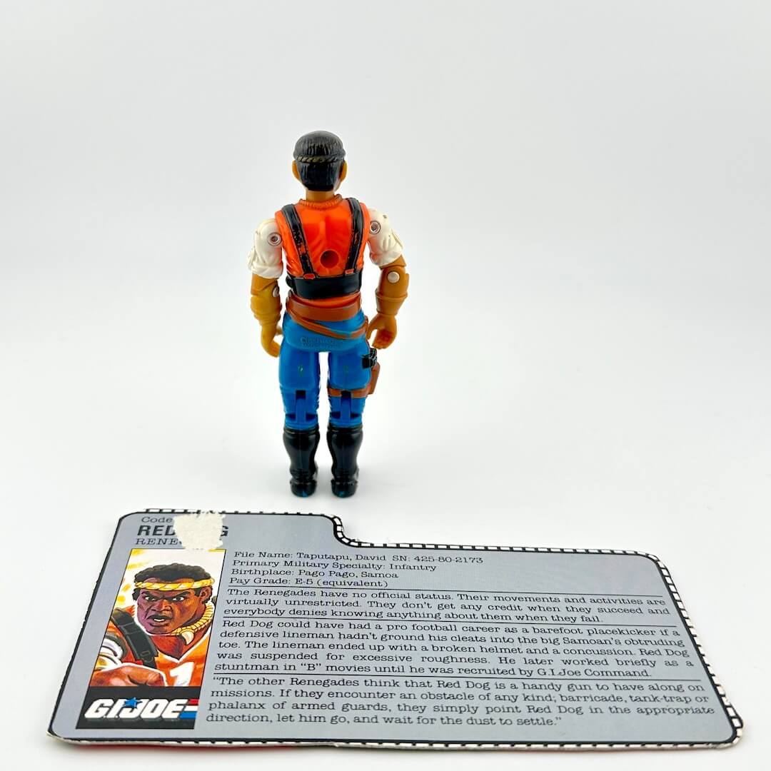 G.I. Joe action figure with character card on a white background