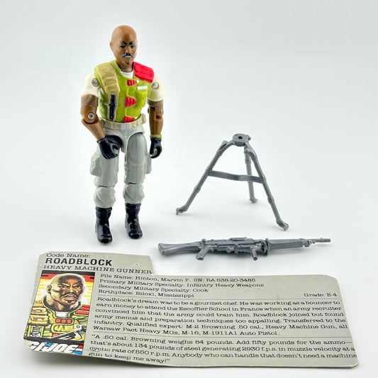 Action figure with accessories and card on a white background