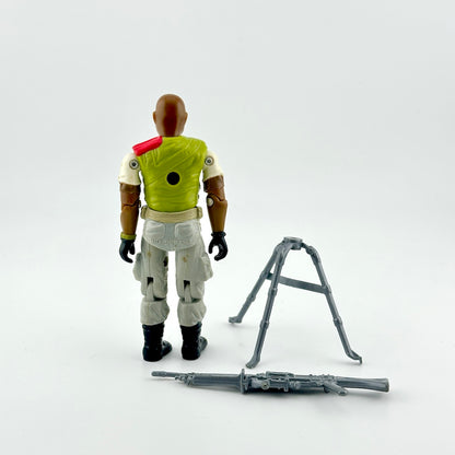 GI Joe action figure with accessories against white background. 