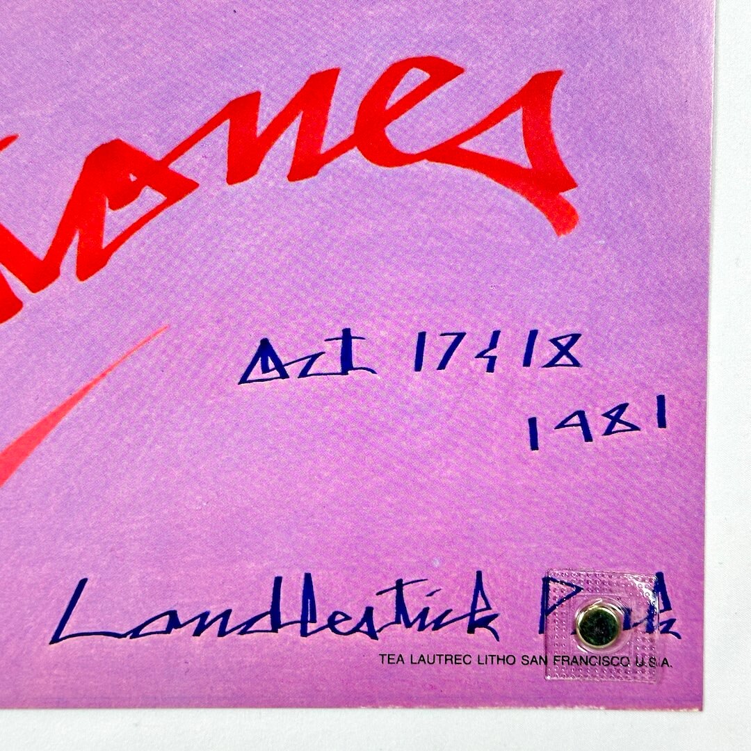 Bottom right corner of poster with crisp corner and clean edges, in mint condition. 