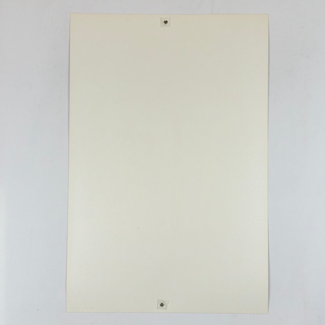 Backside of poster showing zero damage and pristine condition against white background. 