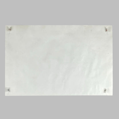 Back of poster showing warping from water damage, no discoloration or other damage.