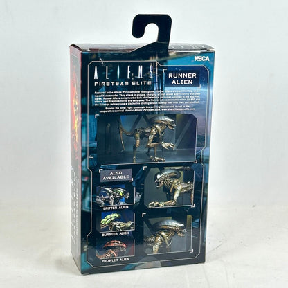 Packaged figure of a runner alien from the Aliens series on a white background