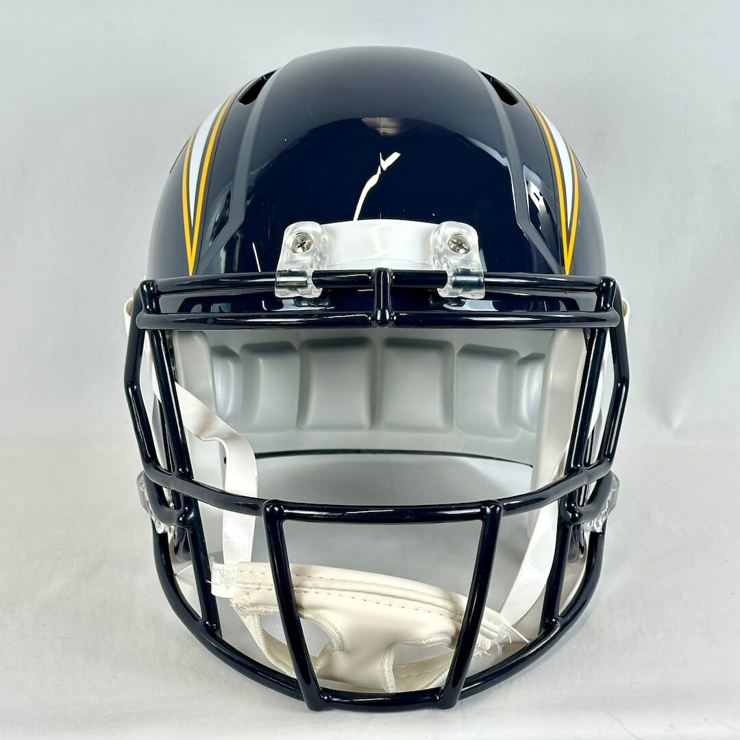 Navy football helmet on a white background