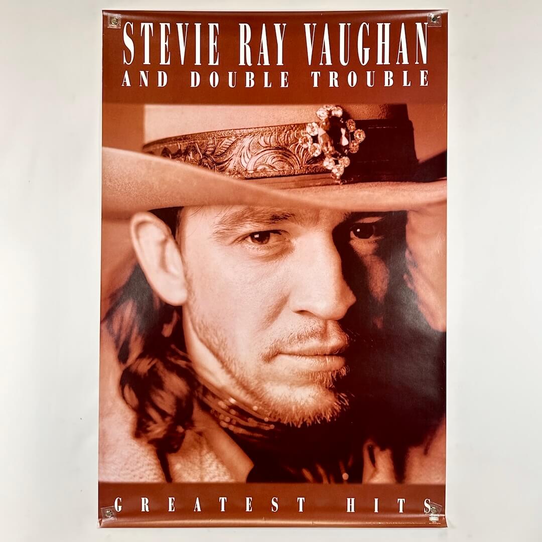 Poster of Stevie Ray Vaughan and Double Trouble with a cowboy hat