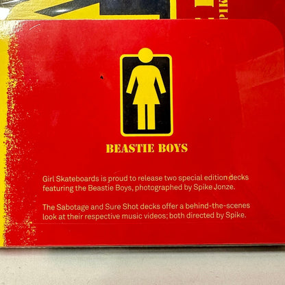 Close-up of retail card with further details regarding Skate Deck designed for Beastie Boys. 