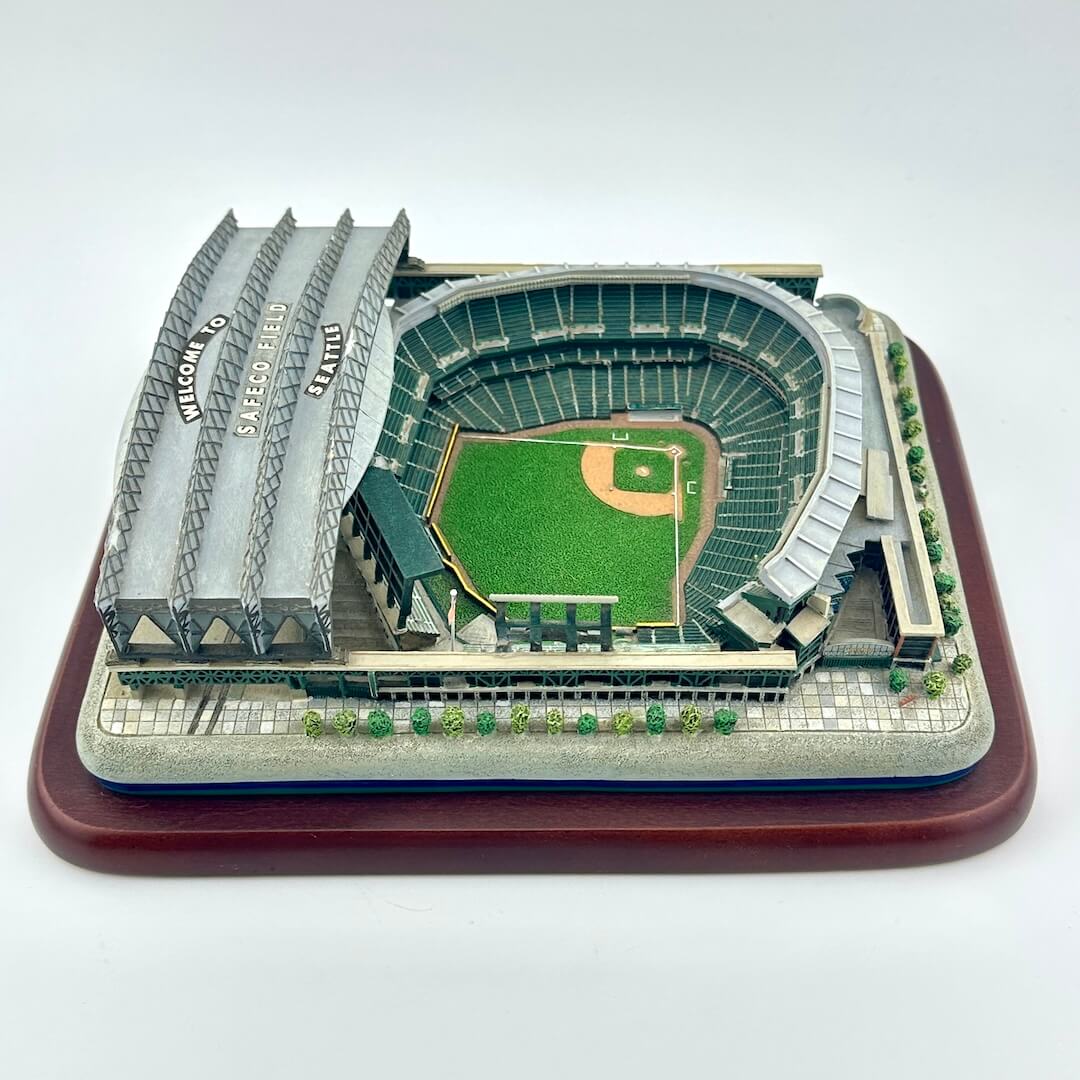 Model of a baseball stadium on a white background