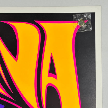 Top right corner of poster with clean edges and sharp corner. 