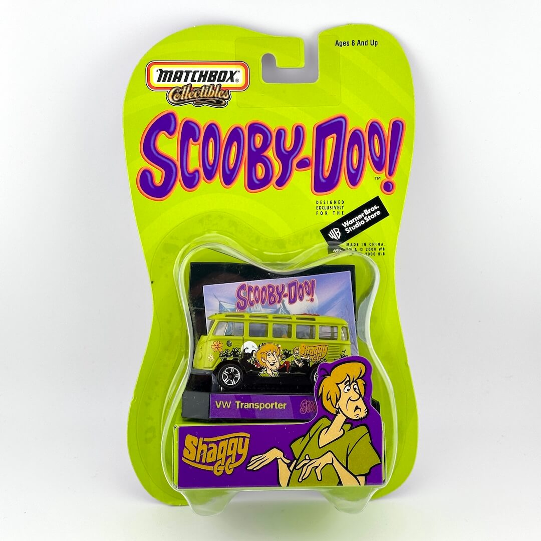 Matchbox Collectibles Scooby-Doo! toy car in its original blister card packaging, featuring a green VW Transporter.