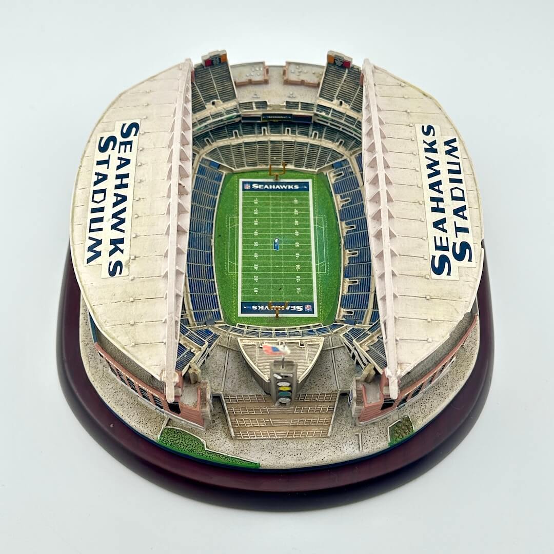 Model of Seahawks Stadium on a white background