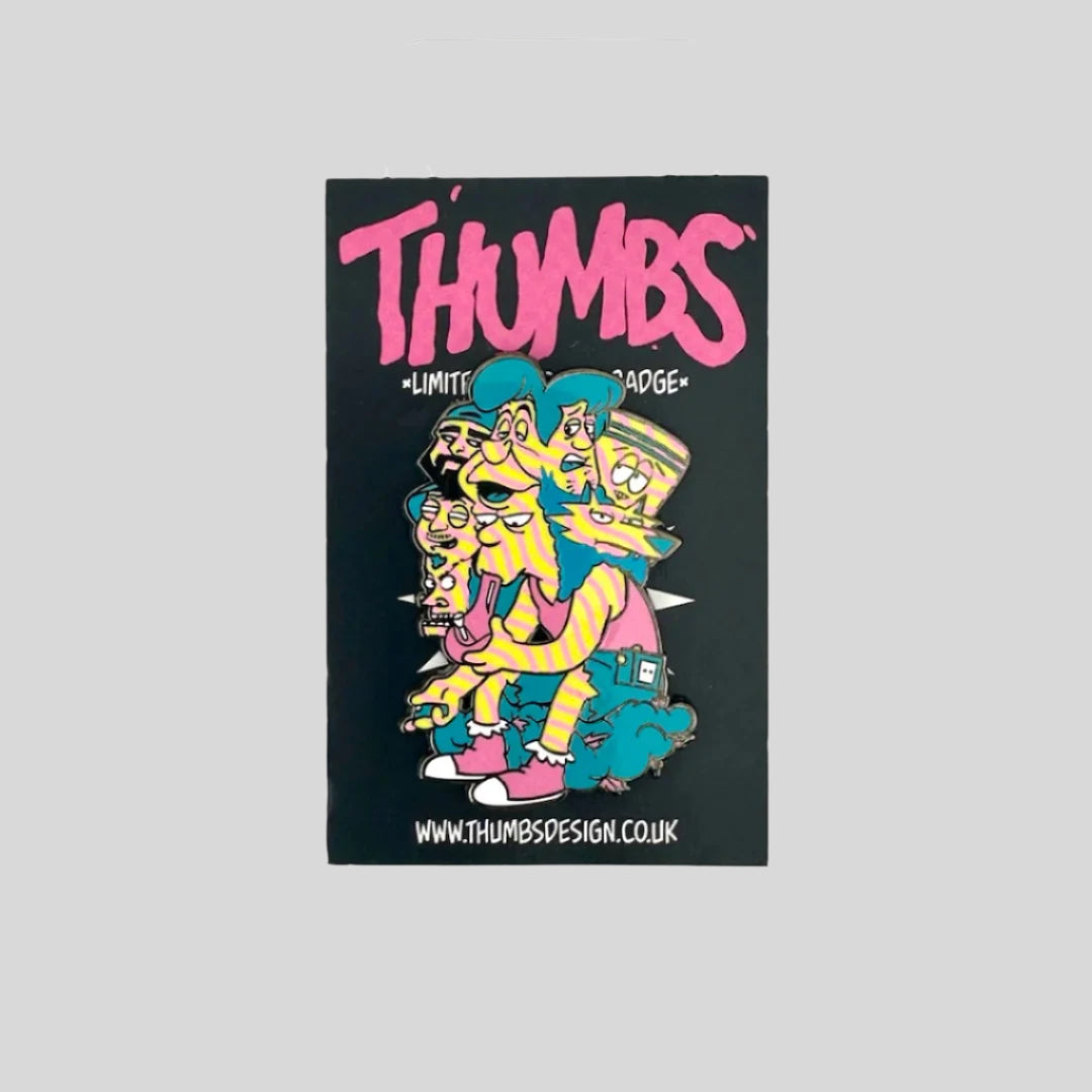 Simpsons character smoking bong with 7 other "stoner" cartoon characters: Shaggy, Beavis, Silent Bob, & 4 others.