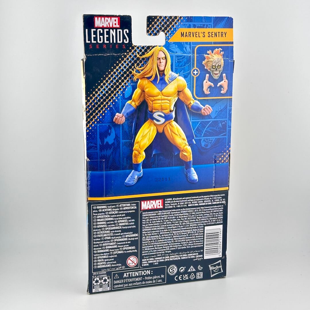 Marvel Legends Series Marvel's Sentry action figure packaging on a white background
