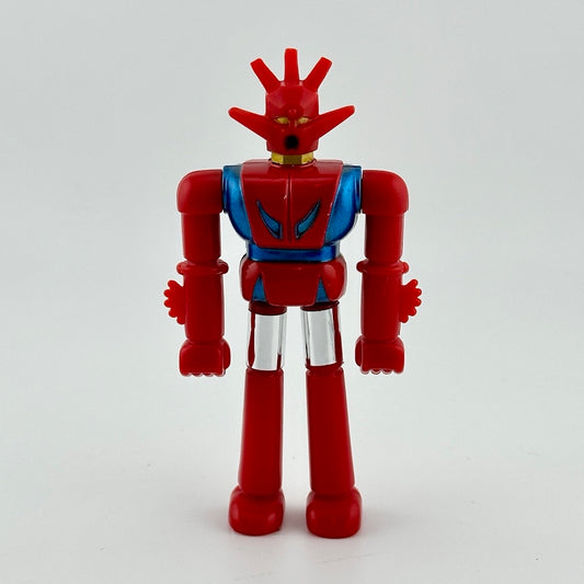 Image of 3.5 inch robot action figure with red body, blue & silver armor details, & red spikes flaring from helmet.