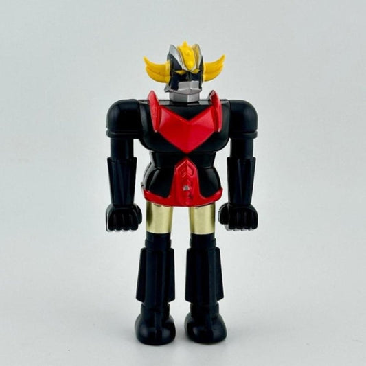 Image of 3.5 inch robot action figure with black body, red & gold armor details, & yellow horns on helmet with silver details.