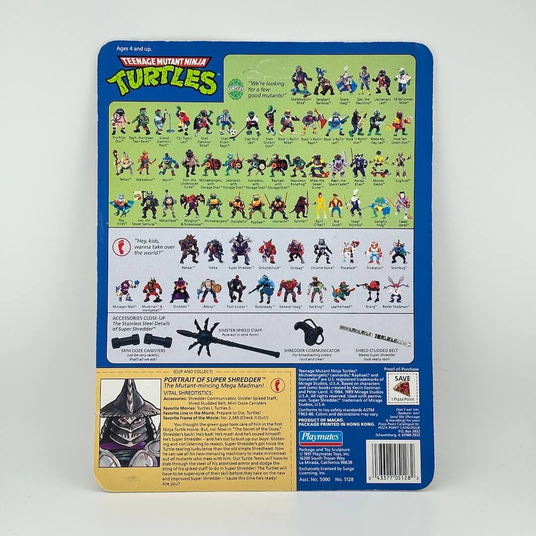 Cardboard backing picturing other character figures available, character portrait, & manufacturing & copyright information.