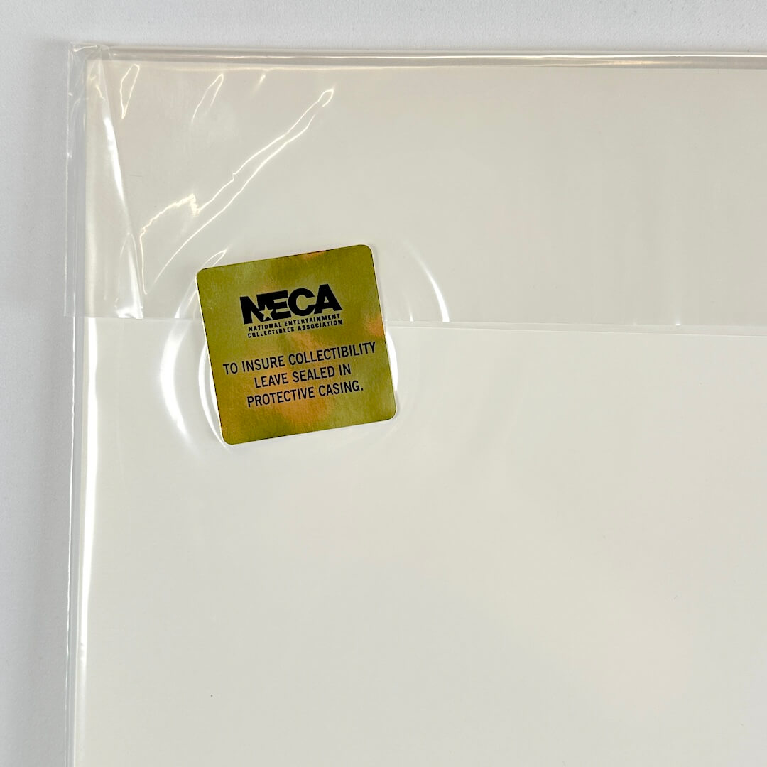 NECA label on a clear protective casing