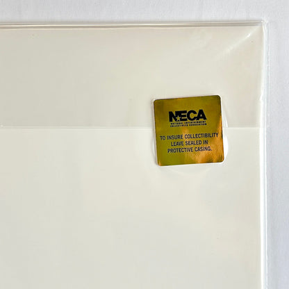 NECA label on a clear protective case with a white background