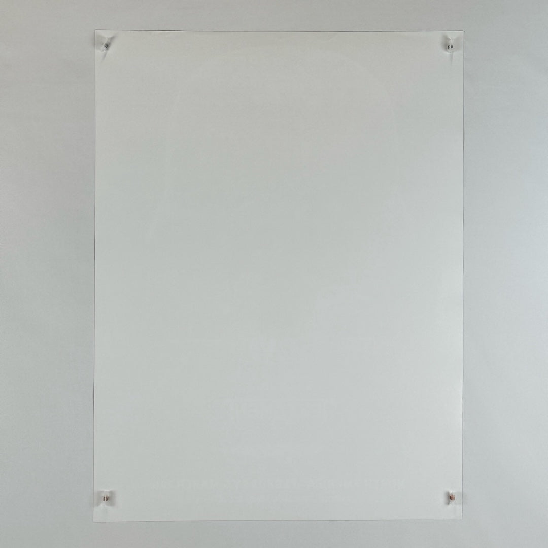 Back side of white poster showing no damage to face, corners or edges.