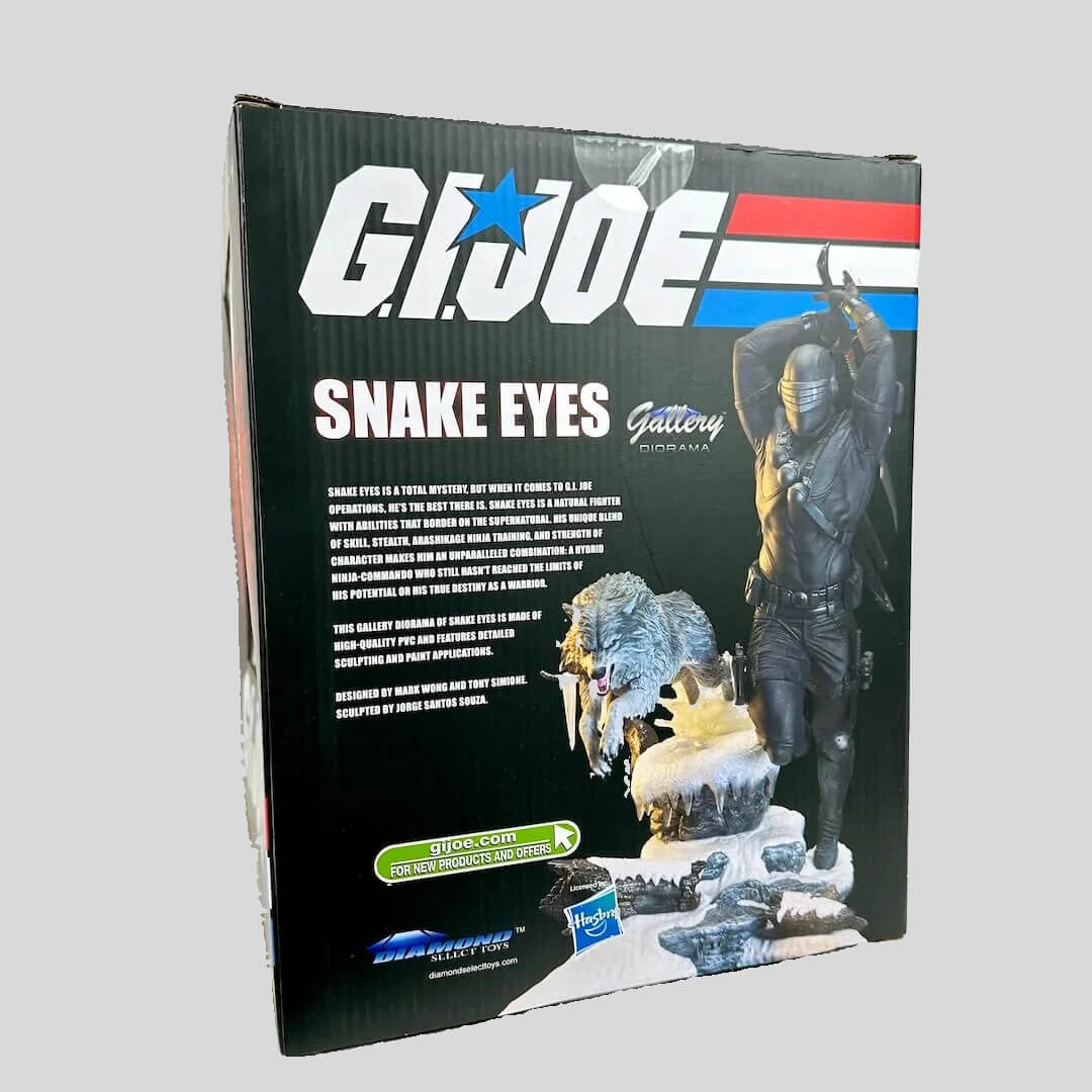 G.I. Joe Snake Eyes action figure packaging on a white background