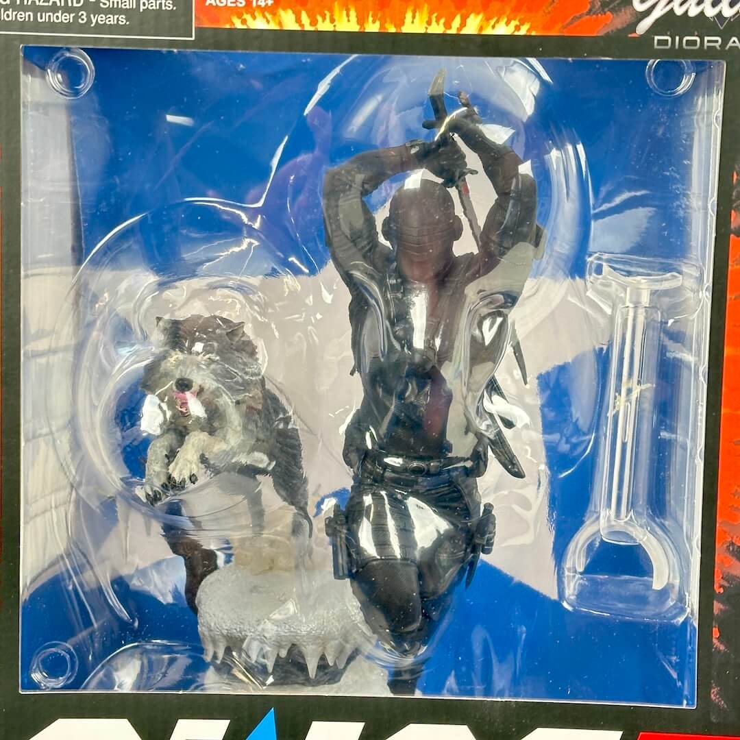 Action figure set in packaging with a blue background