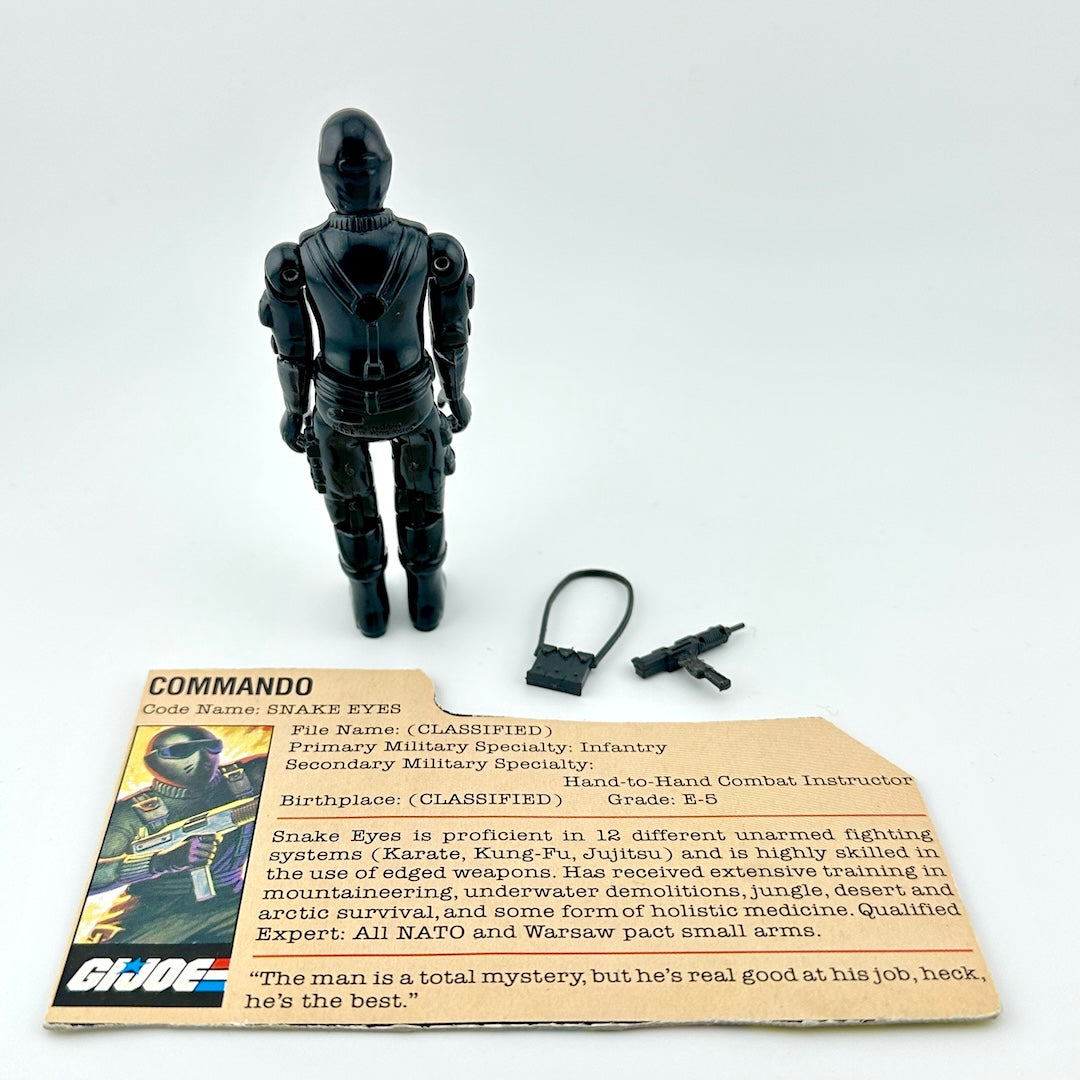G.I. Joe action figure with character card and accessories on a white background
