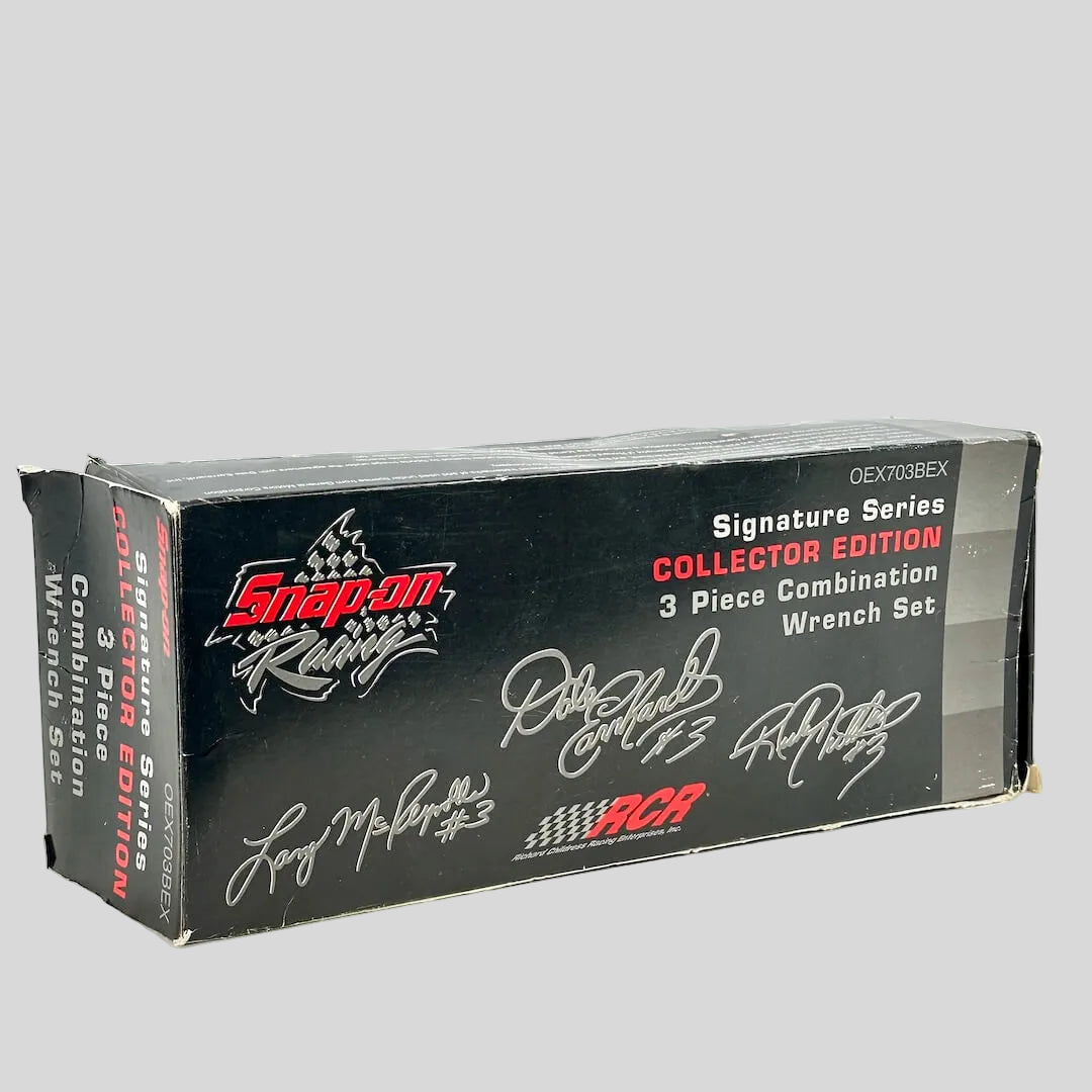 Snap-on Racing Collector Edition 3-piece combination wrench set packaging on a white background