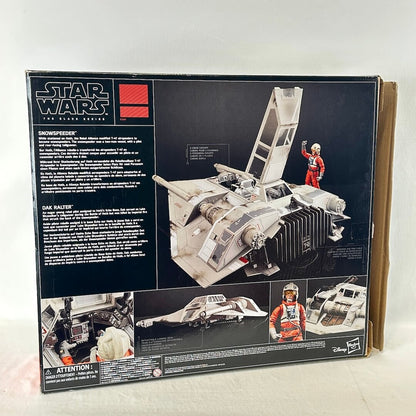 Star Wars Snowspeeder toy packaging box, showing the back of the box with product details.
