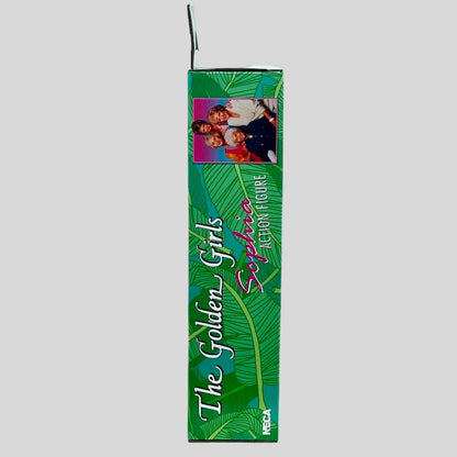 Sophia action figure from Golden Girls by NECA in green box on gray background. 