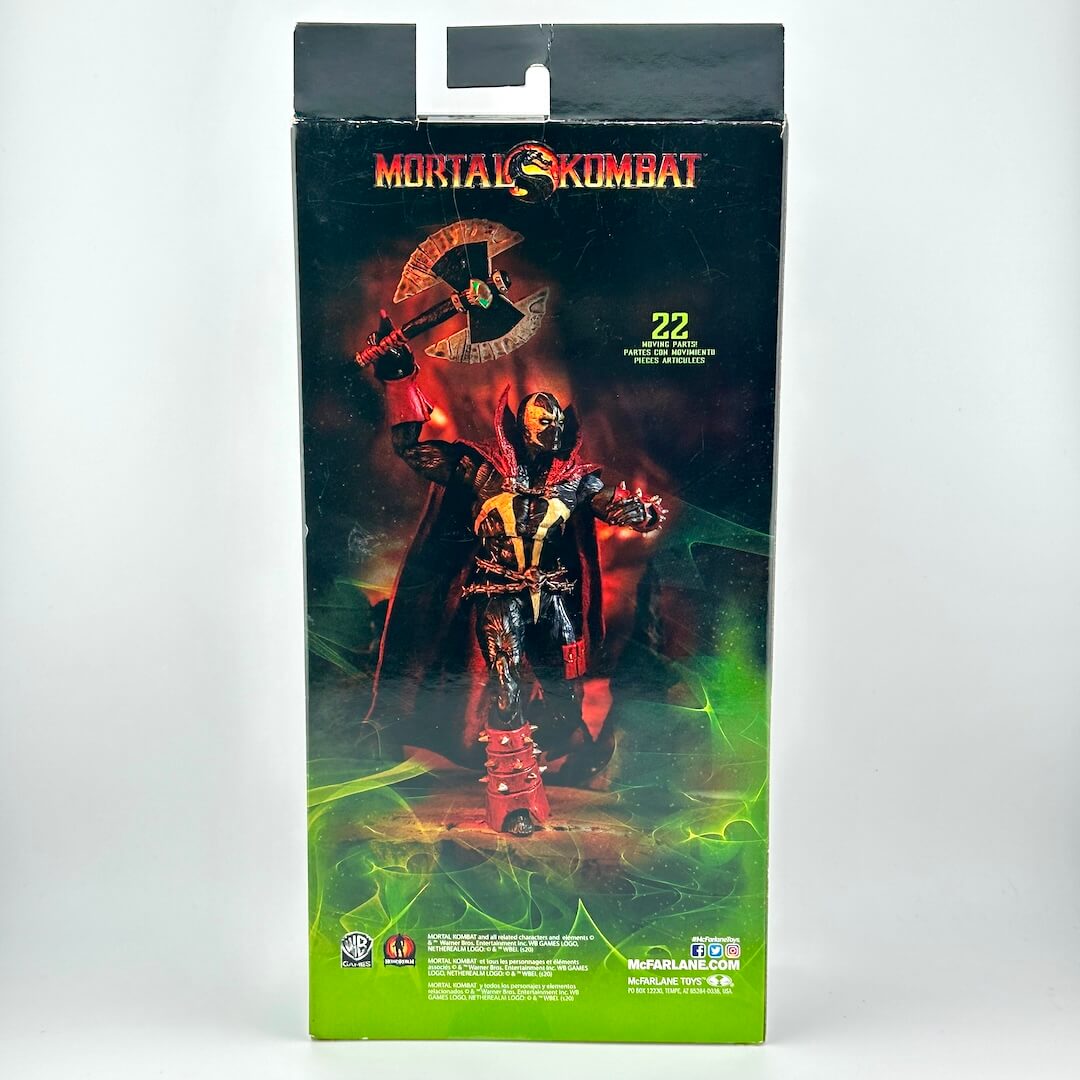 Mortal Kombat action figure in its original packaging, featuring a detailed character illustration.