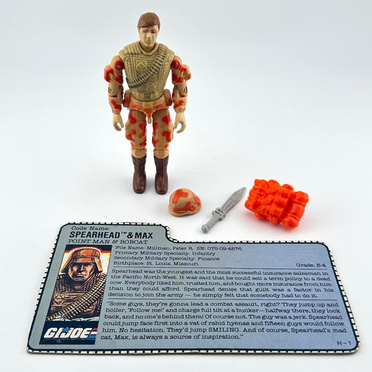 G.I. Joe action figure with accessories and character card on a white background