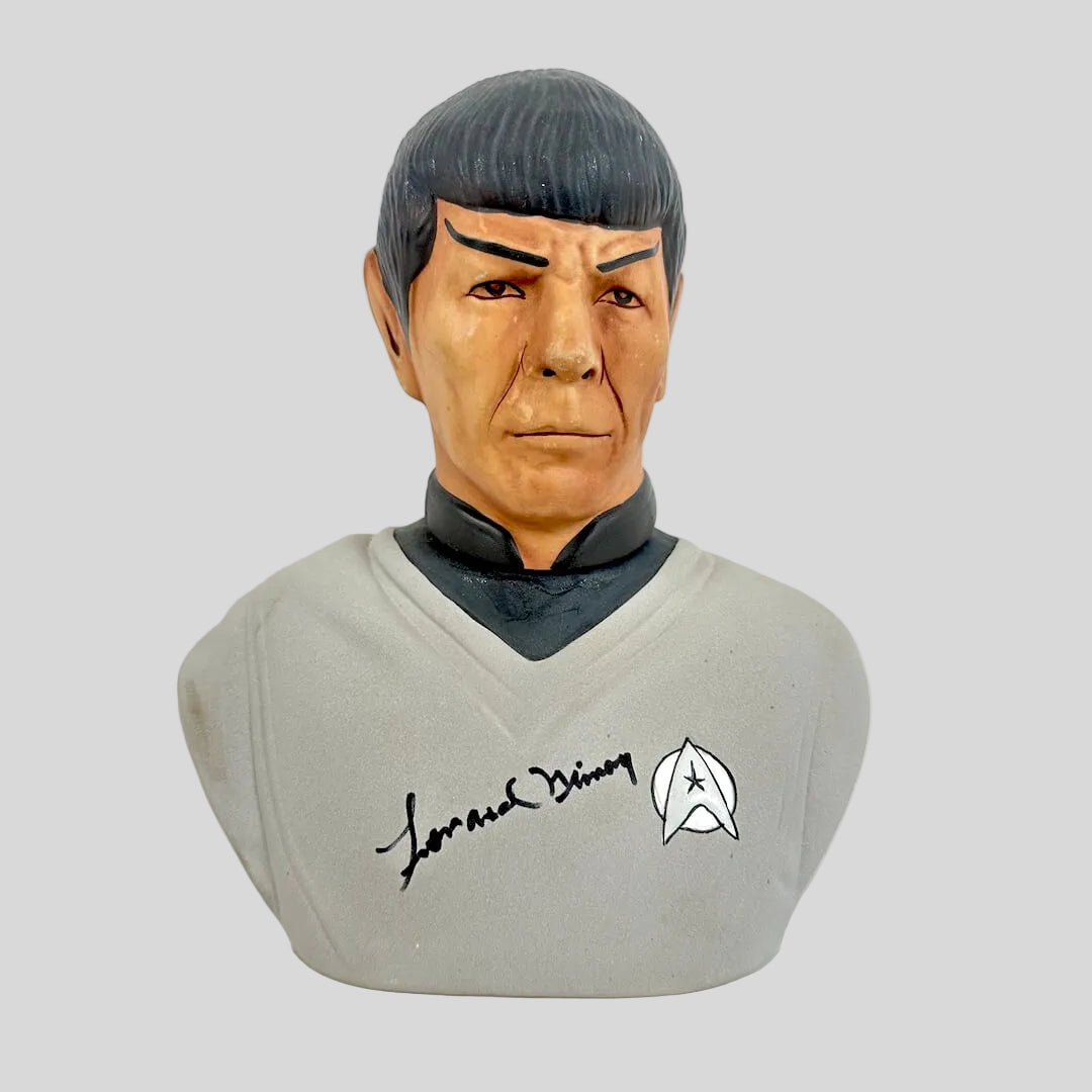 Bust of a character from 'Star Trek' with a white background