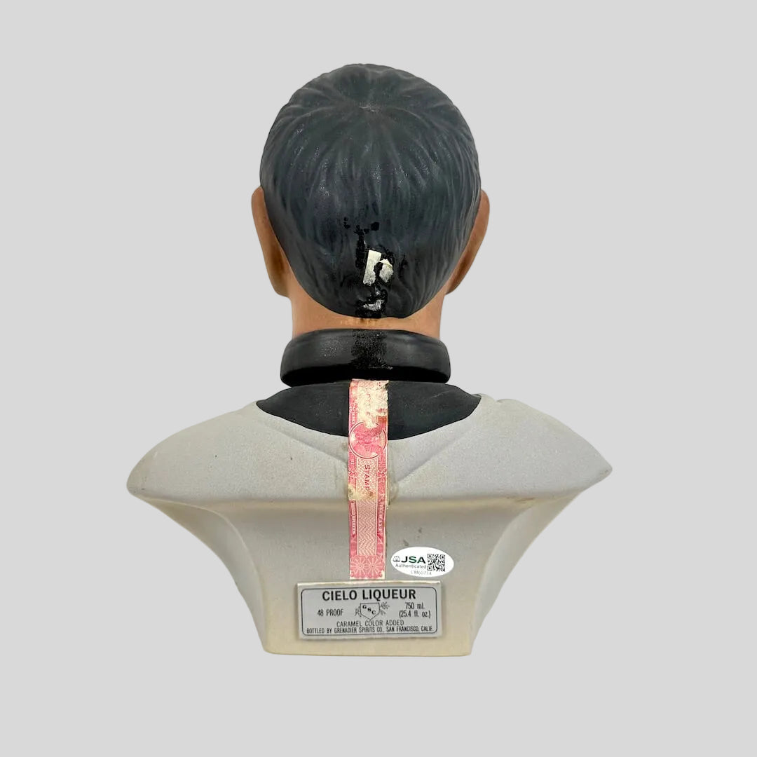 Bust with a neck and shoulders, featuring a visible brand label on a white background