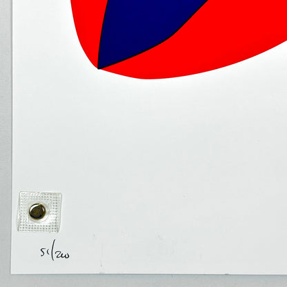 Bottom left corner of poster in mint condition, featuring penciled poster number #51/200. 
