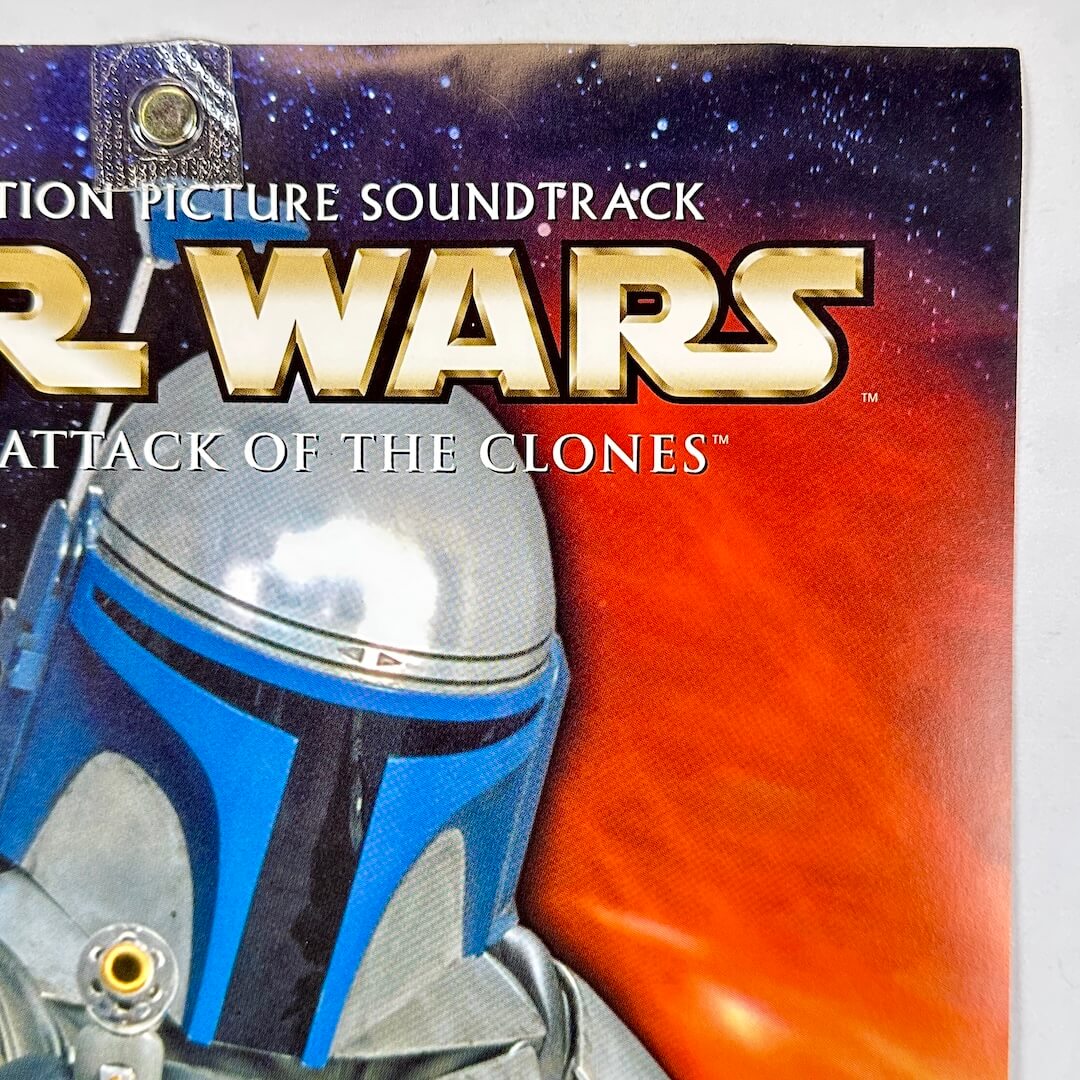 Star Wars 'Attack of the Clones' soundtrack cover with Jango Fett's helmet.
