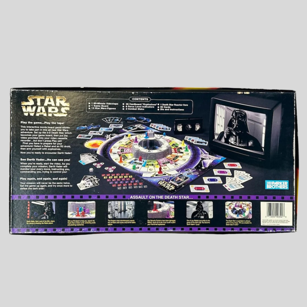 Star Wars board game box with colorful components on a white background