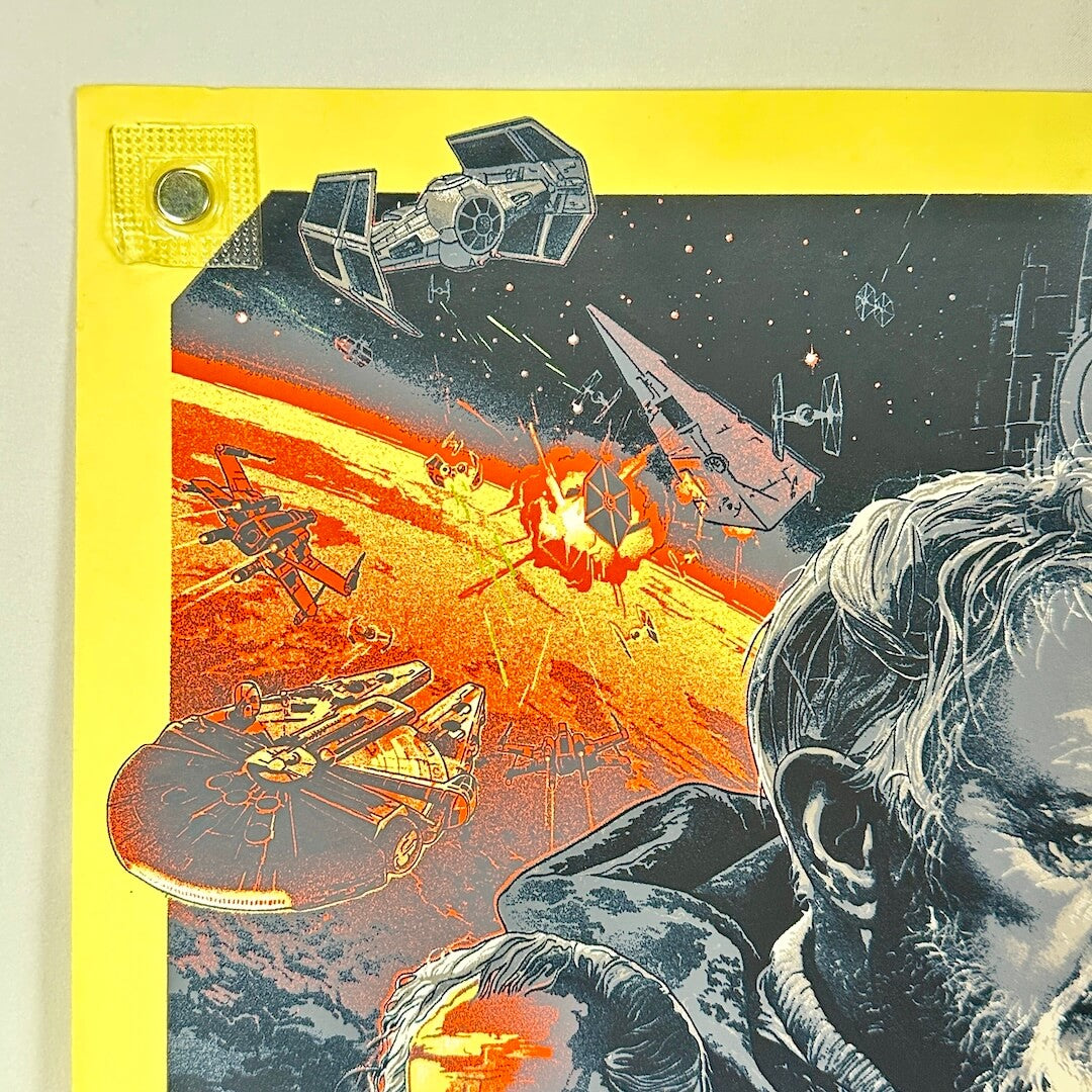Top left corner of poster with no visible damage. 