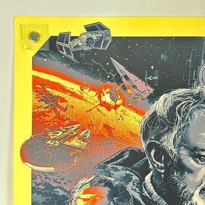 Top left corner of poster with no visible damage. 