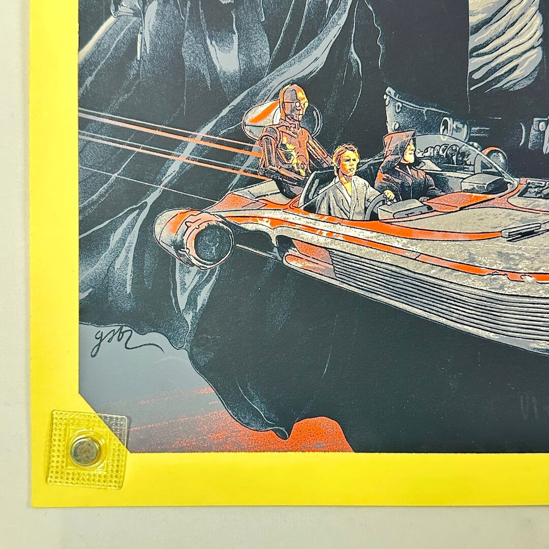 Bottom left corner of poster with no visible damage. 