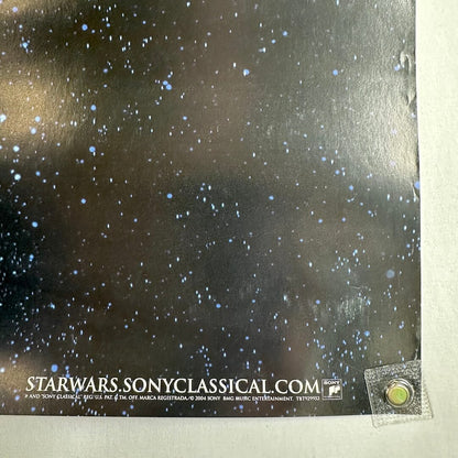 Bottom right corner of poster with copyright information and showing edge wear. 