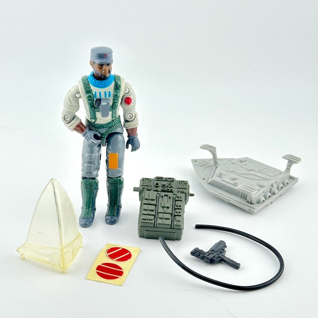 Toy figure with accessories on a white background