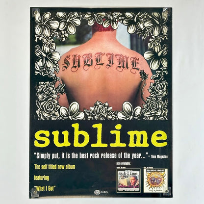 Album cover for 'sublime' with floral design and tattoo text