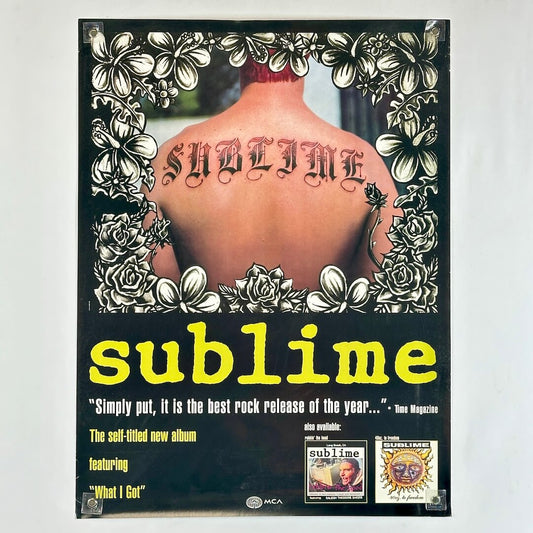 Album cover for 'sublime' with floral design and tattoo text
