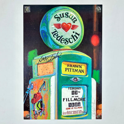 Colorful poster for a concert featuring 'Susan Tedeschi' and 'Shawn Pittman' at the Fillmore.