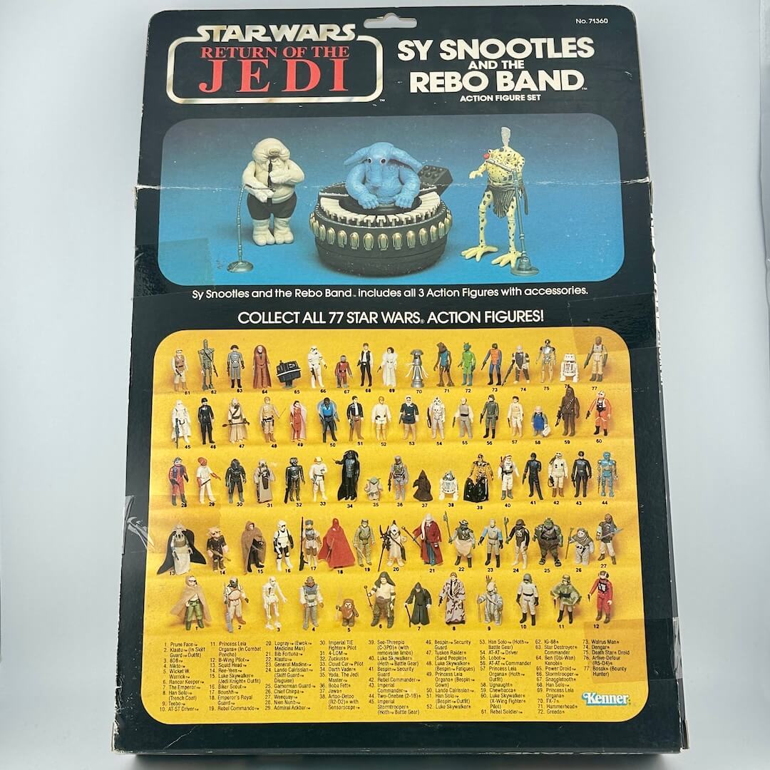 Star Wars action figure set packaging with figures and text on a white background