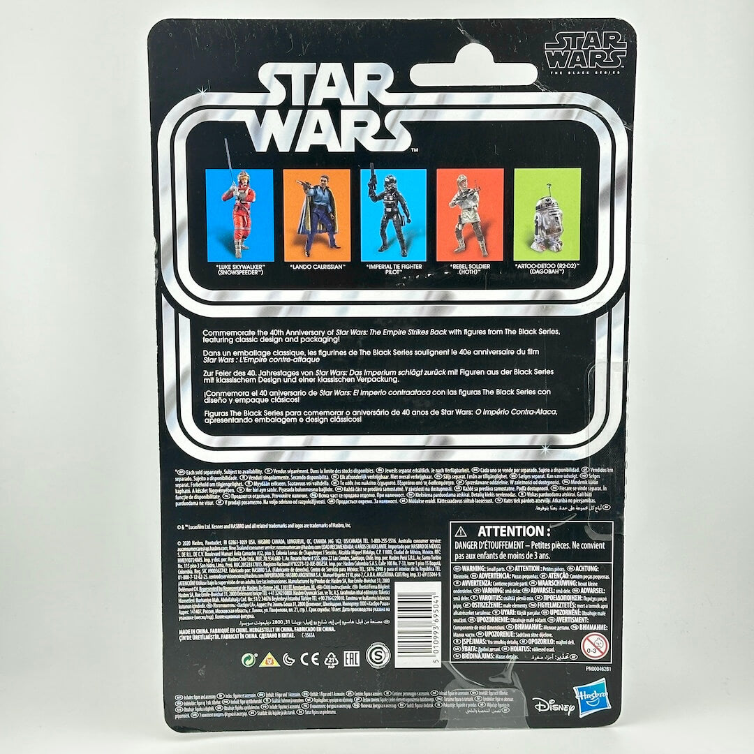 Back of Star Wars action figure packaging showing other figure images and product information. 