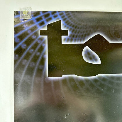 Top left corner of poster showing pin holes and some scratches to poster.