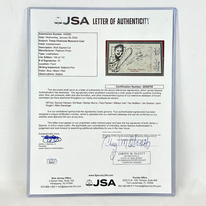 JSA letter of authenticity for a signed item with a photo of a person on a white background