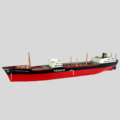 Model ship with Texaco branding on a white background