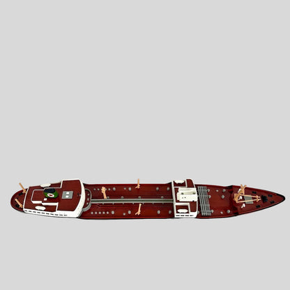 Model ship on a white background